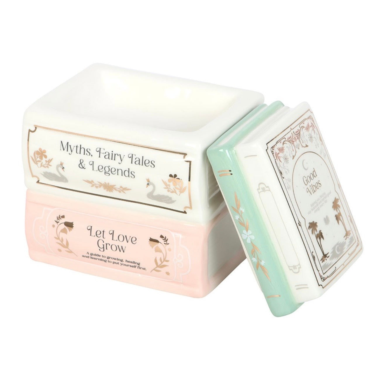 Book stack tealight warmer