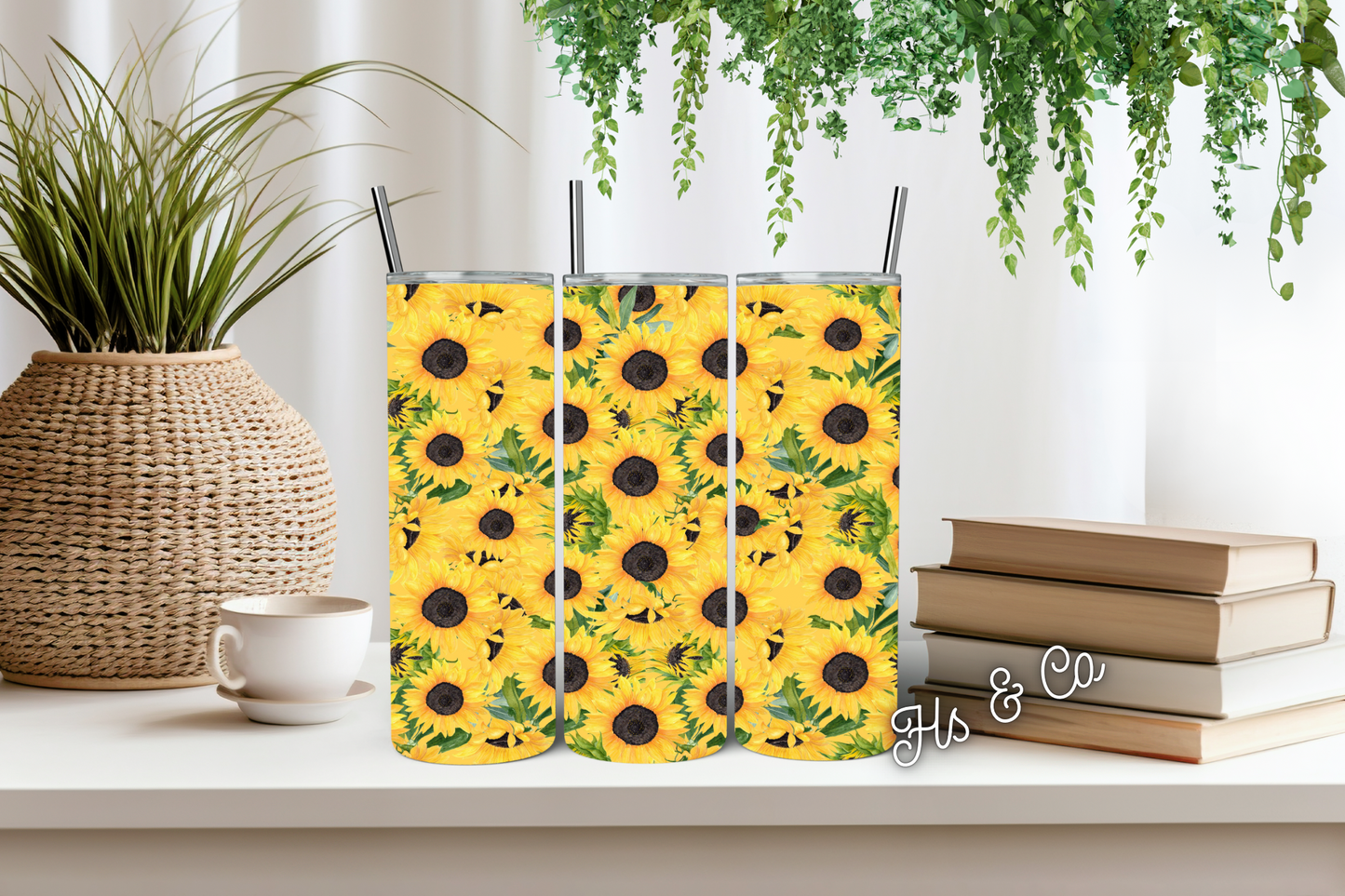 Sunflower field tumbler