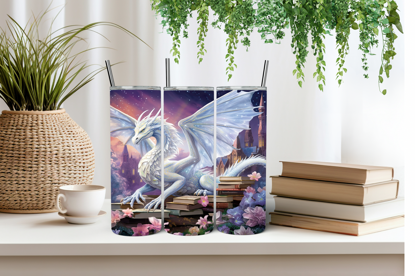 White dragon tumbler