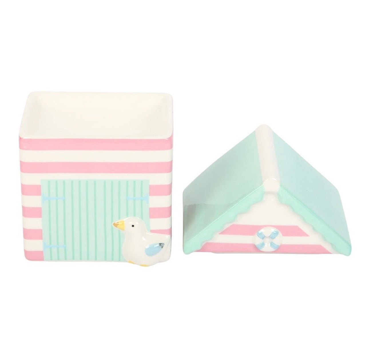Pastel beach hut tealight warmer