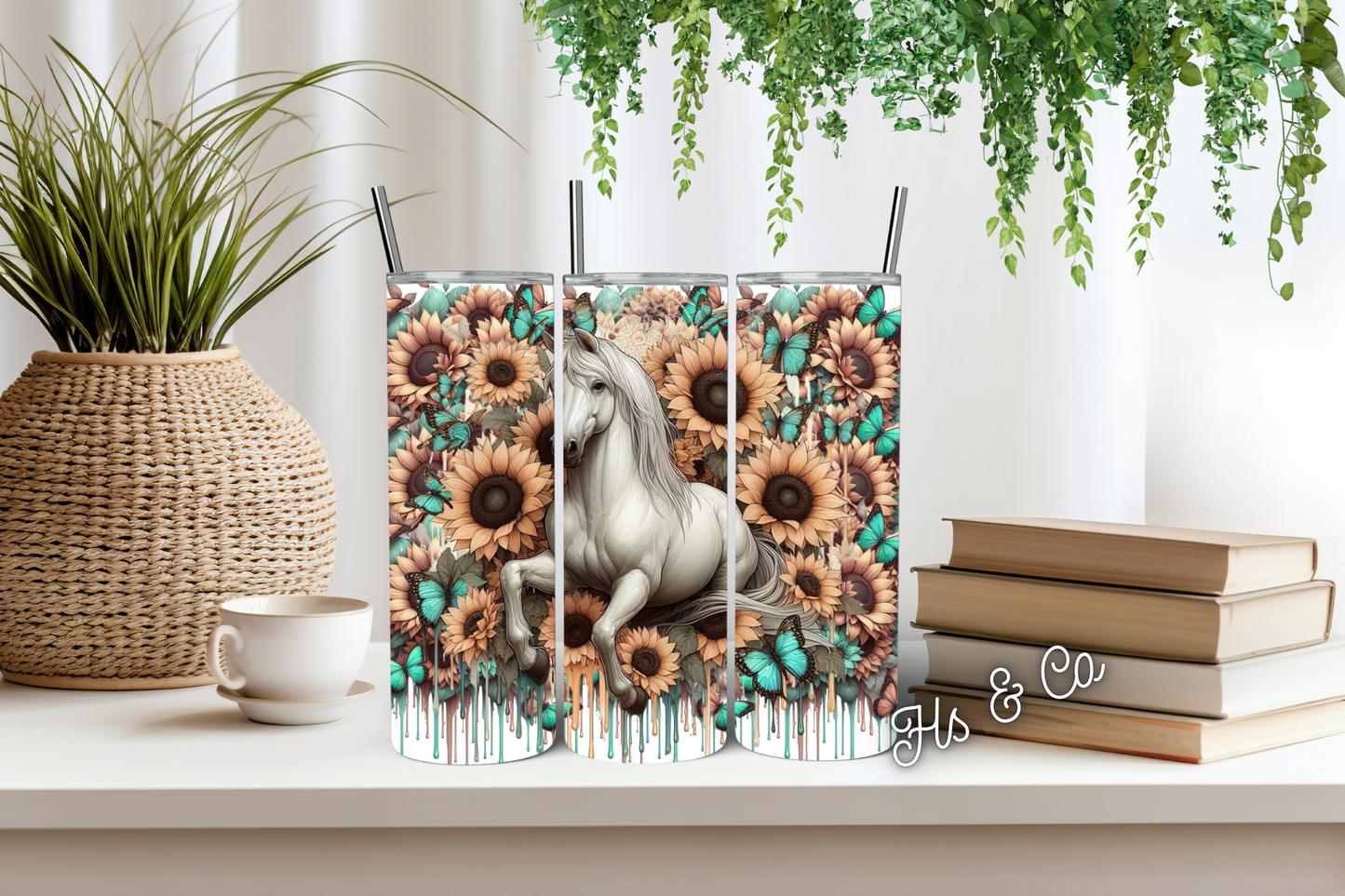 Sunflower horse tumbler