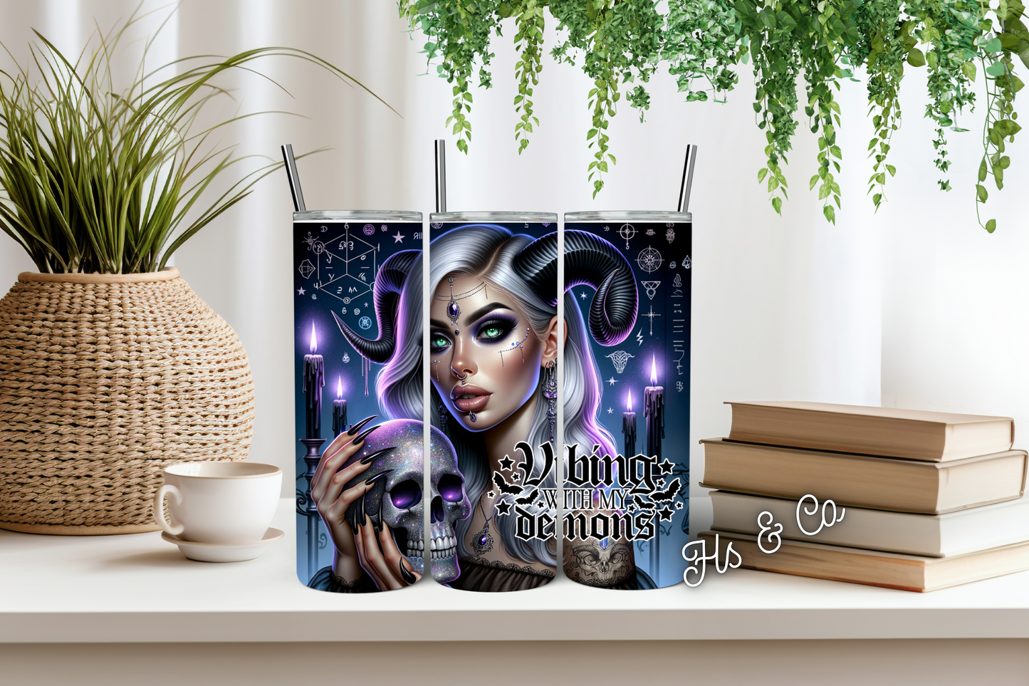 Vibing with my demons tumbler