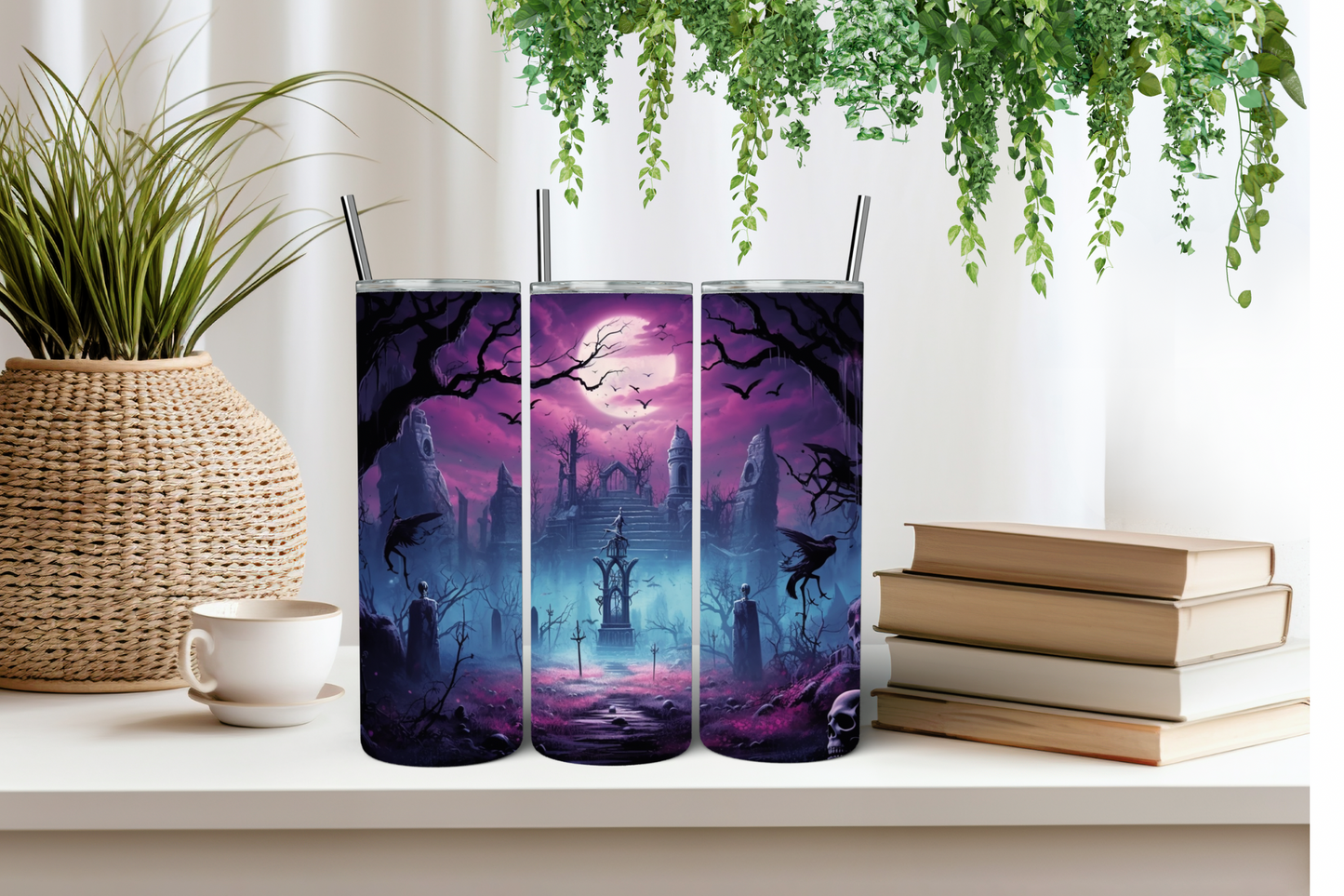 Foggy cemetery tumbler