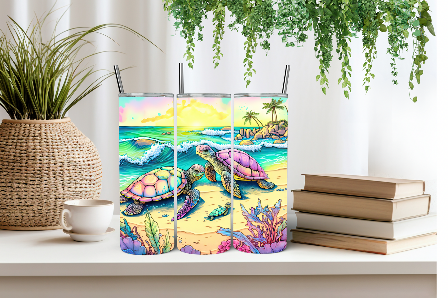 Pastel turtle tumbler