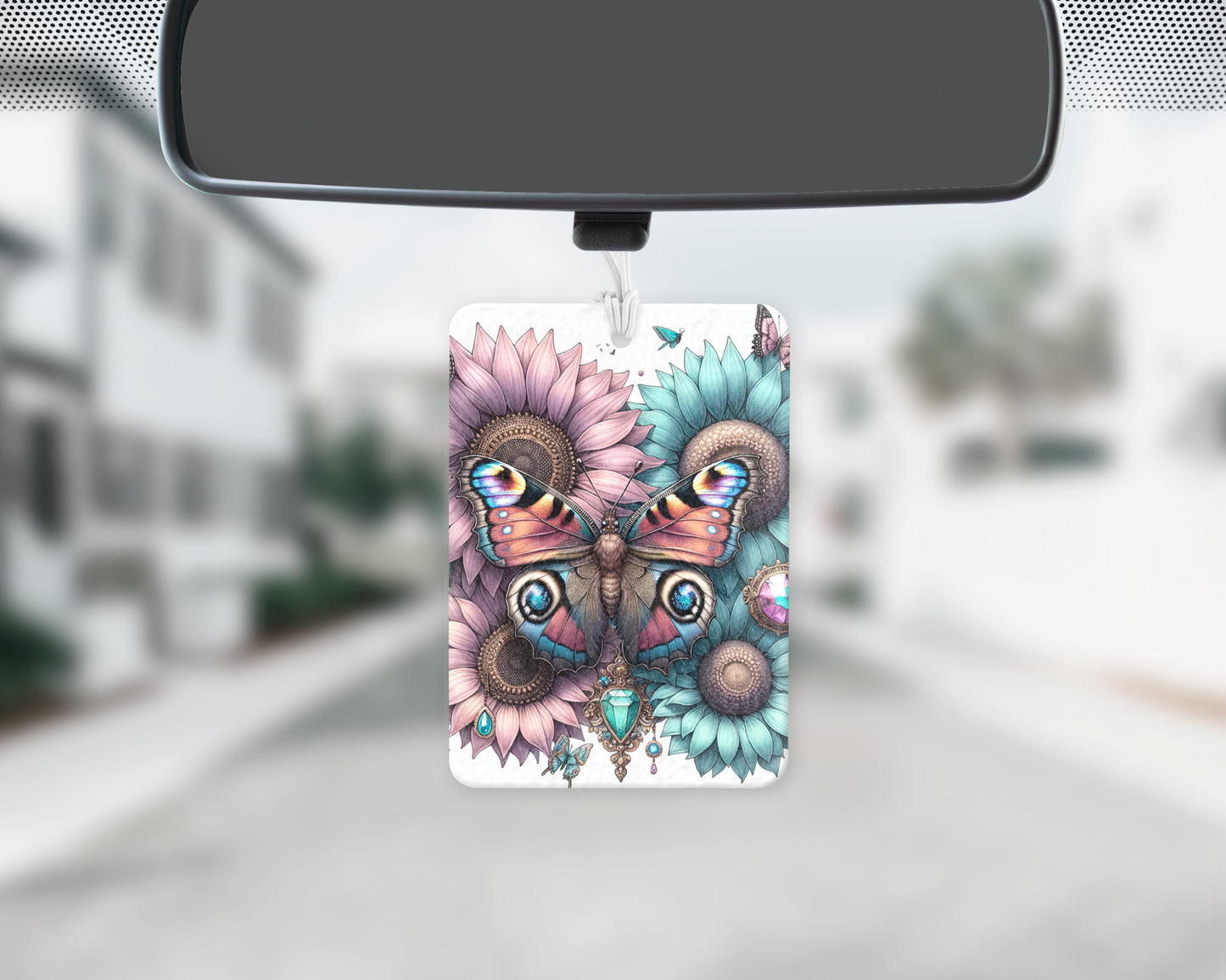 Floral moth car freshie