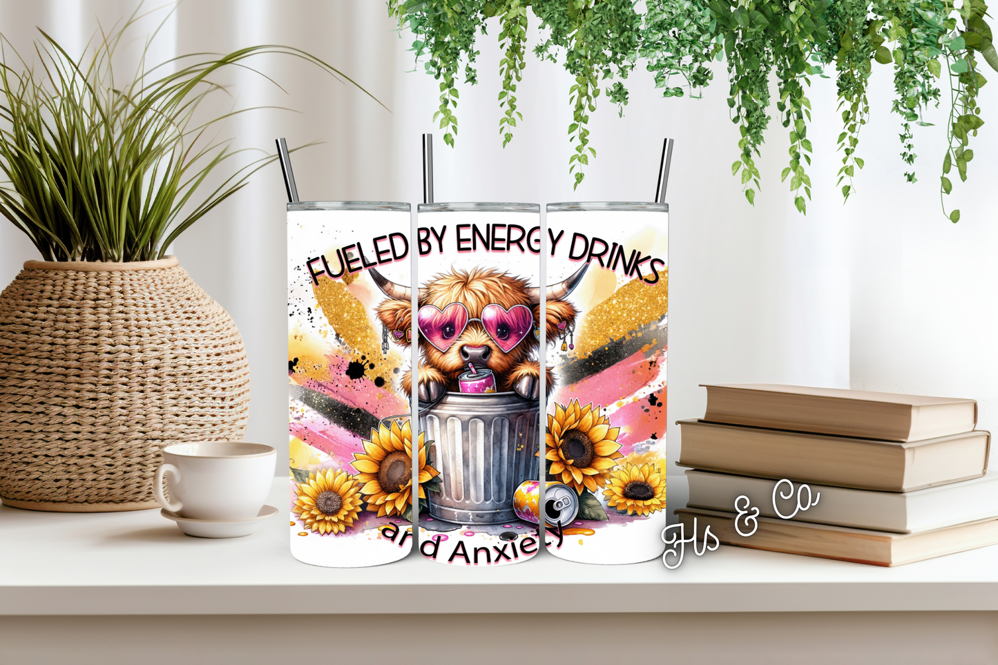 Energy drink highland tumbler