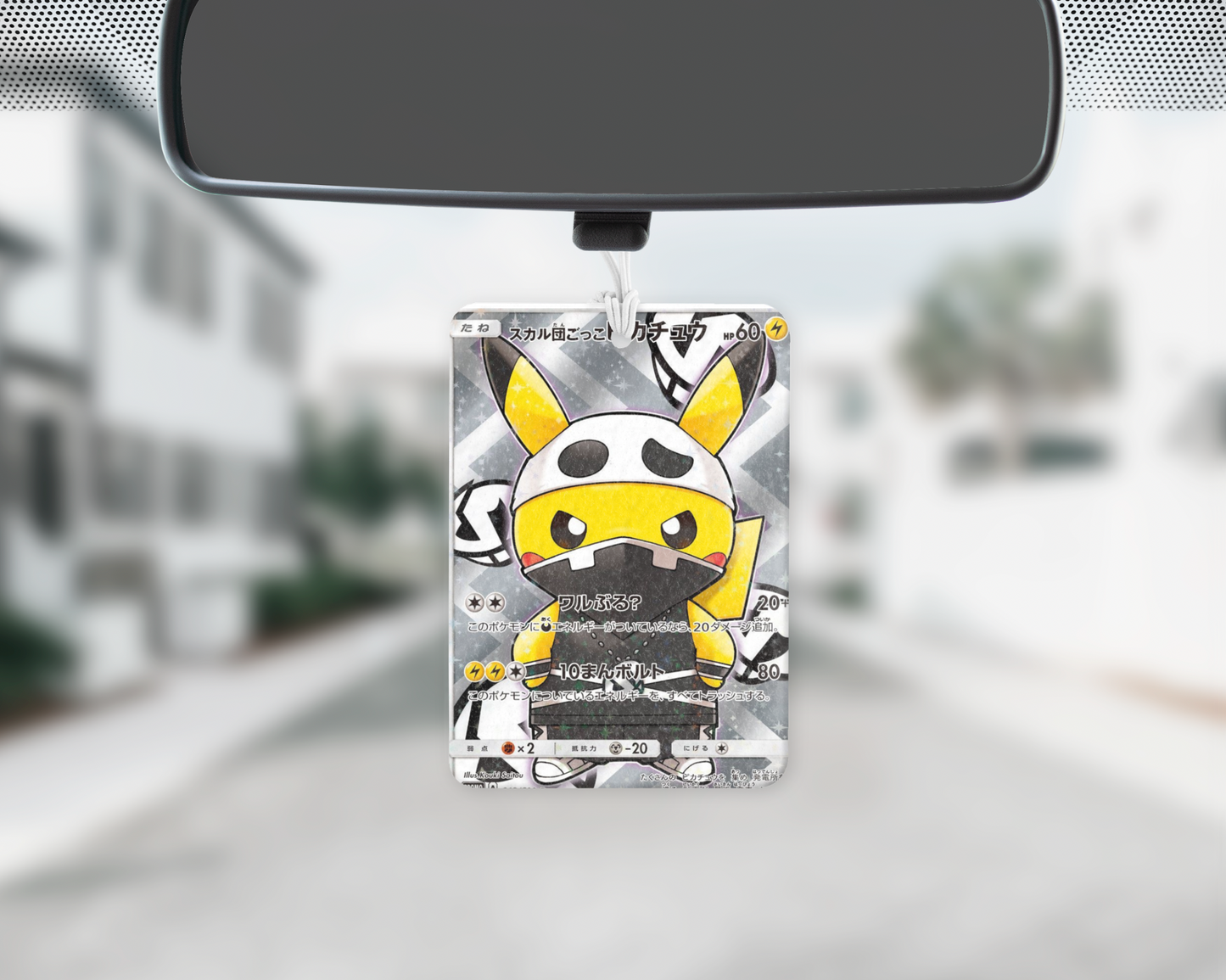 Black and white Poki car freshie
