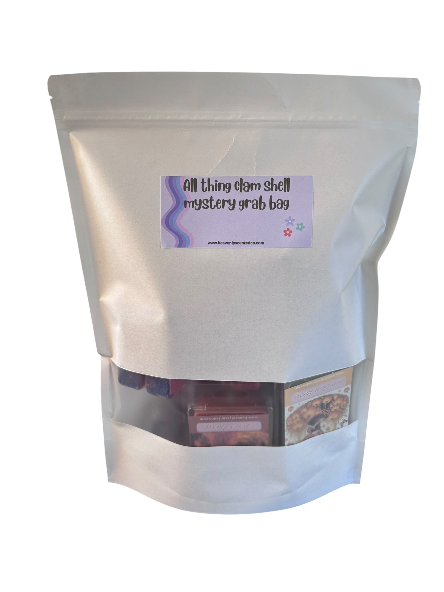Clam shell wax melt grab mystery bag