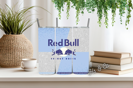 Baby blue Redbull tumbler