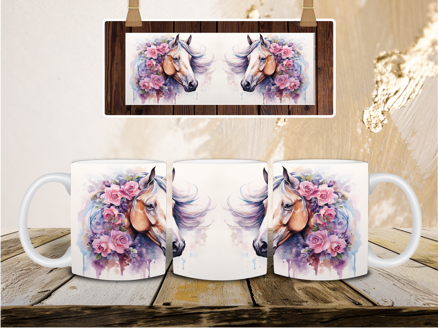 Floral horse mug