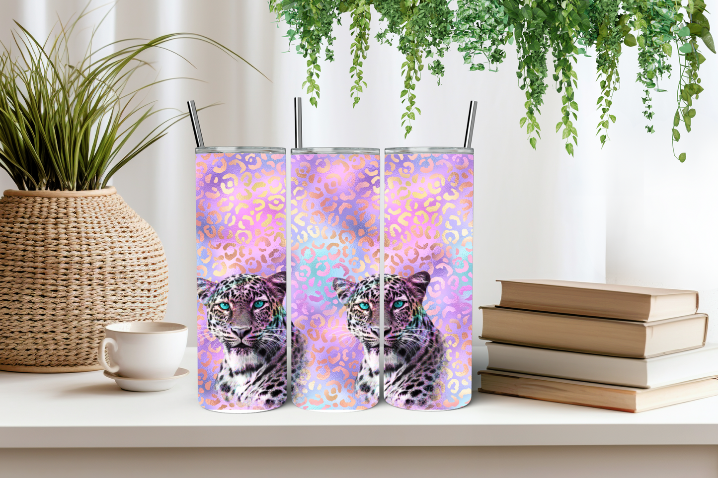 Pastel leopard tumbler