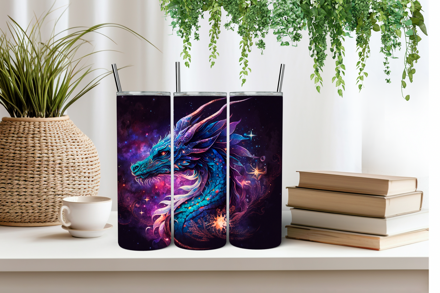 Galaxy dragon tumbler