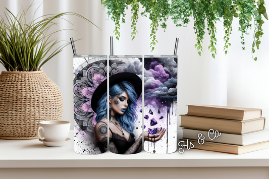 Blue hair crystal lady (limited edition) tumbler