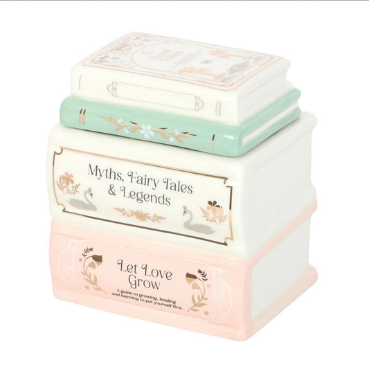 Book stack tealight warmer
