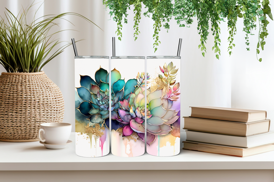 Ink ￼succulent tumbler