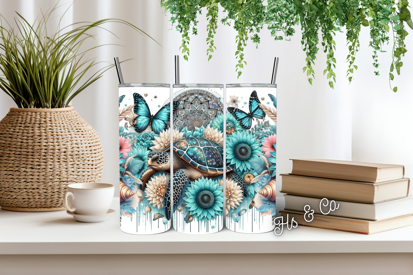 Butterfly turtle tumbler