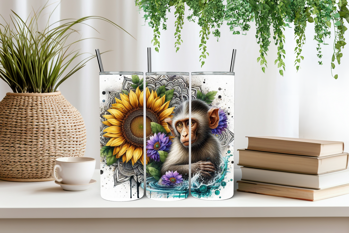 Sunflower monkey tumbler