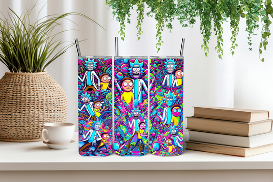 Neon trippy man tumbler