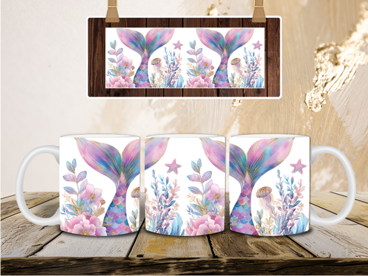 Mermaid pastel tail mug