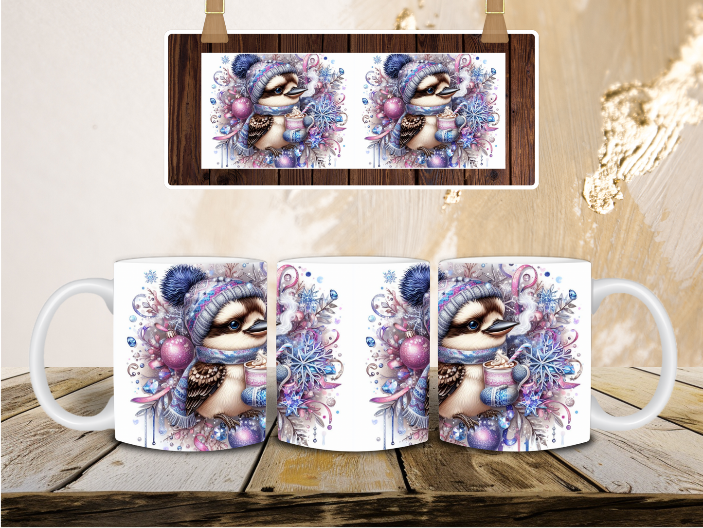 Kookaburra snow flake mug