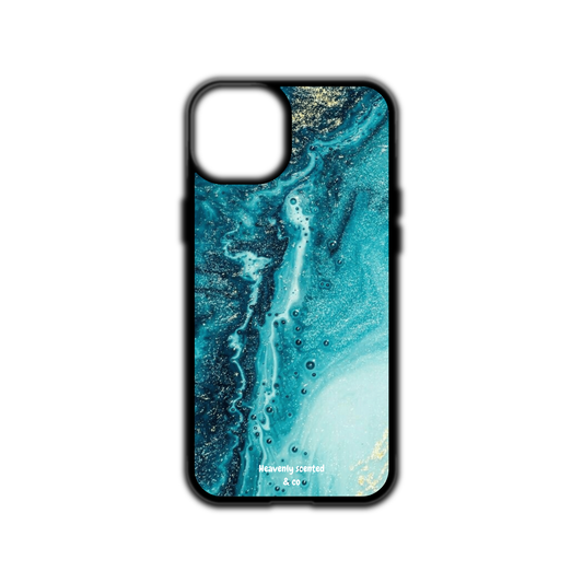 Teal marble iPhone case