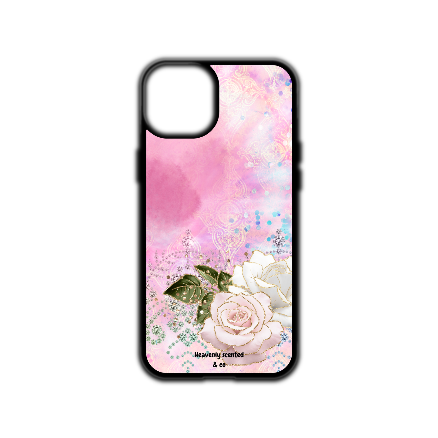 Pastel glitter rose iPhone case
