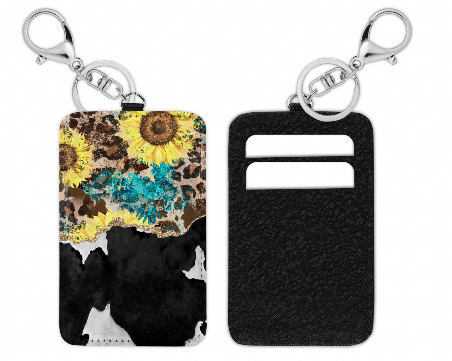 Cow and sunflower card holder