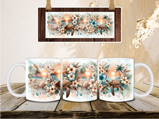 Turtle and sunset mug