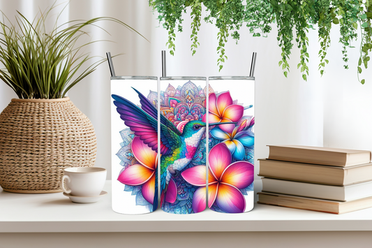 Hummingbird mandala art tumbler