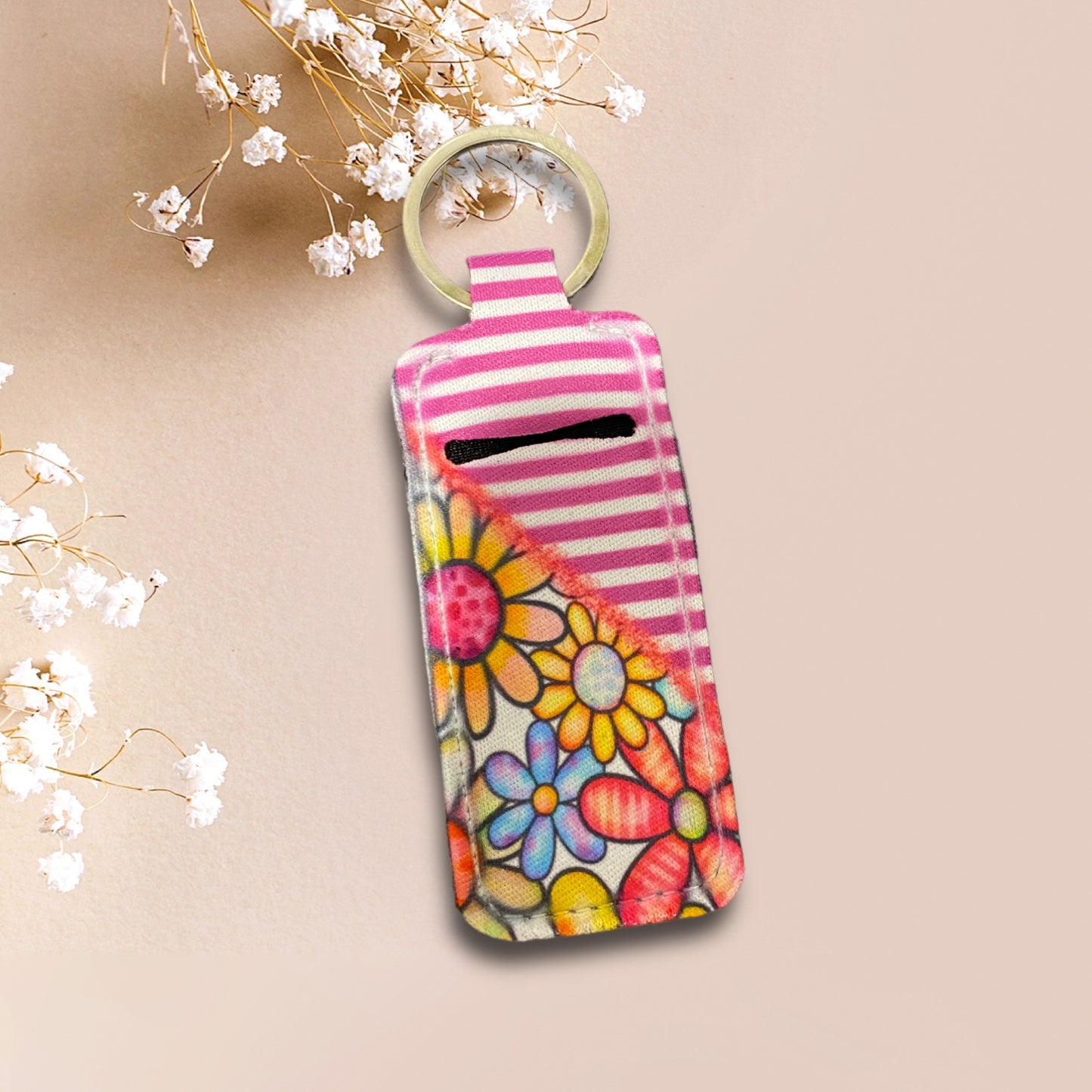 Pink/flower lip balm holder