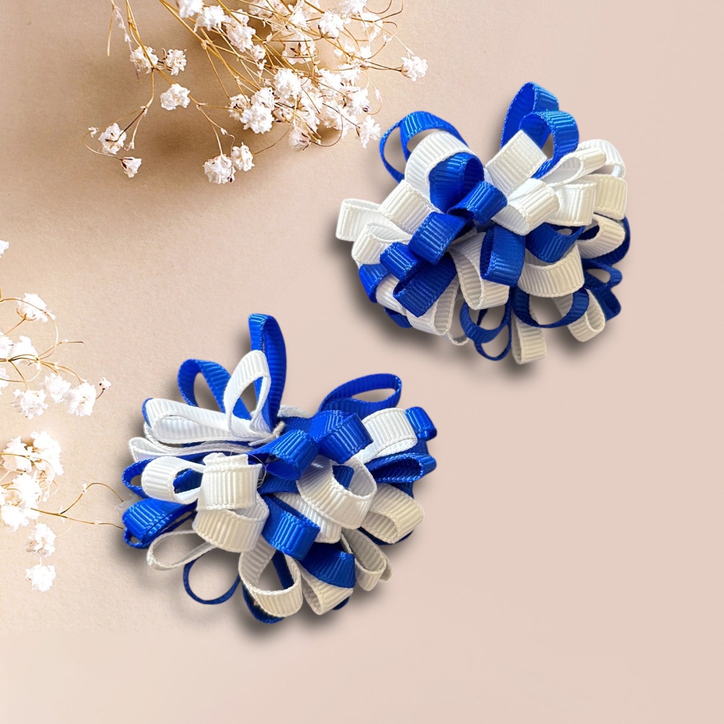 Pom Pom/ cheerleader bow (pigtail set)