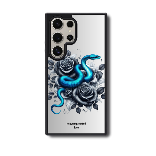 Blue floral snake Samsung case