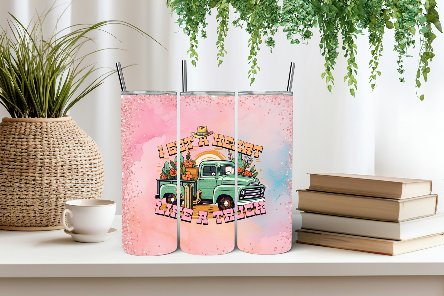 Heart like a truck tumbler