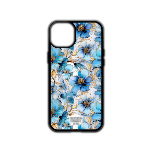 Ink blue floral iPhone case