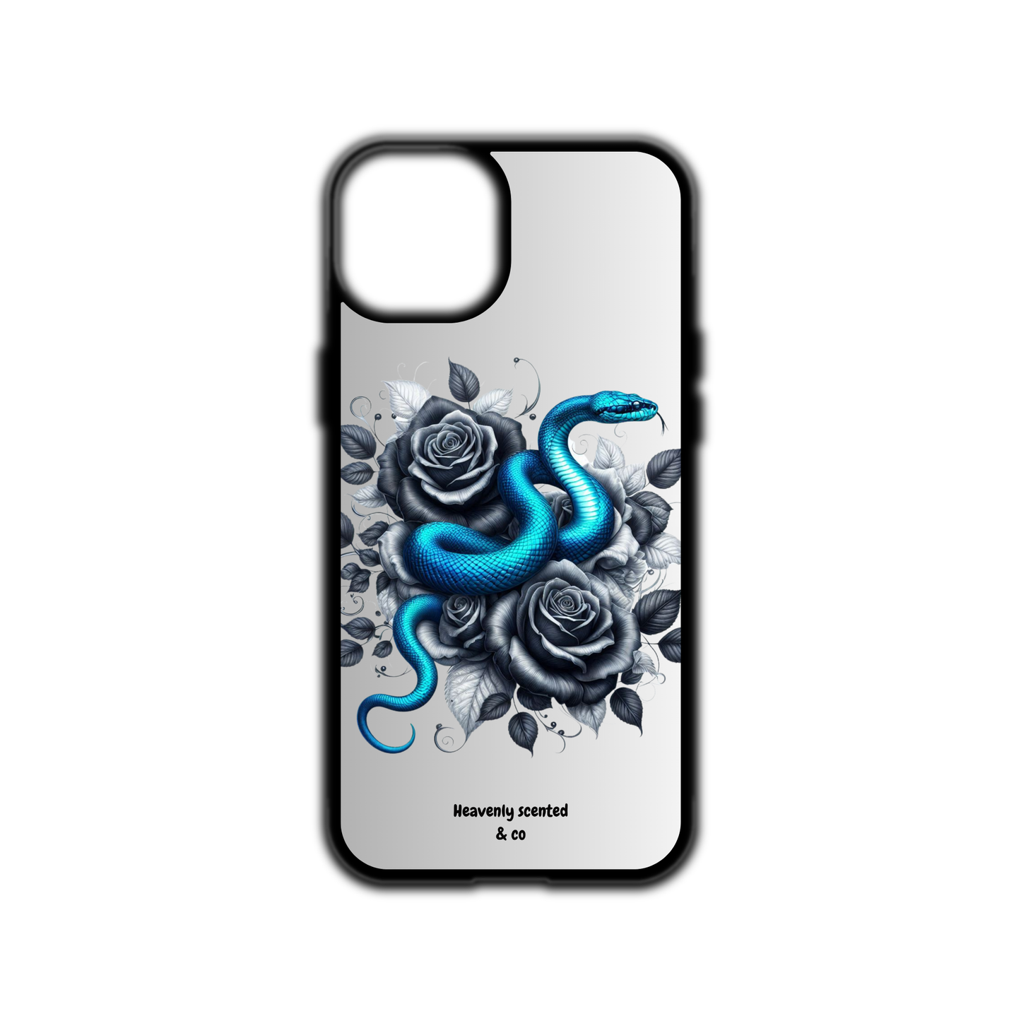 Blue snake rose iPhone case