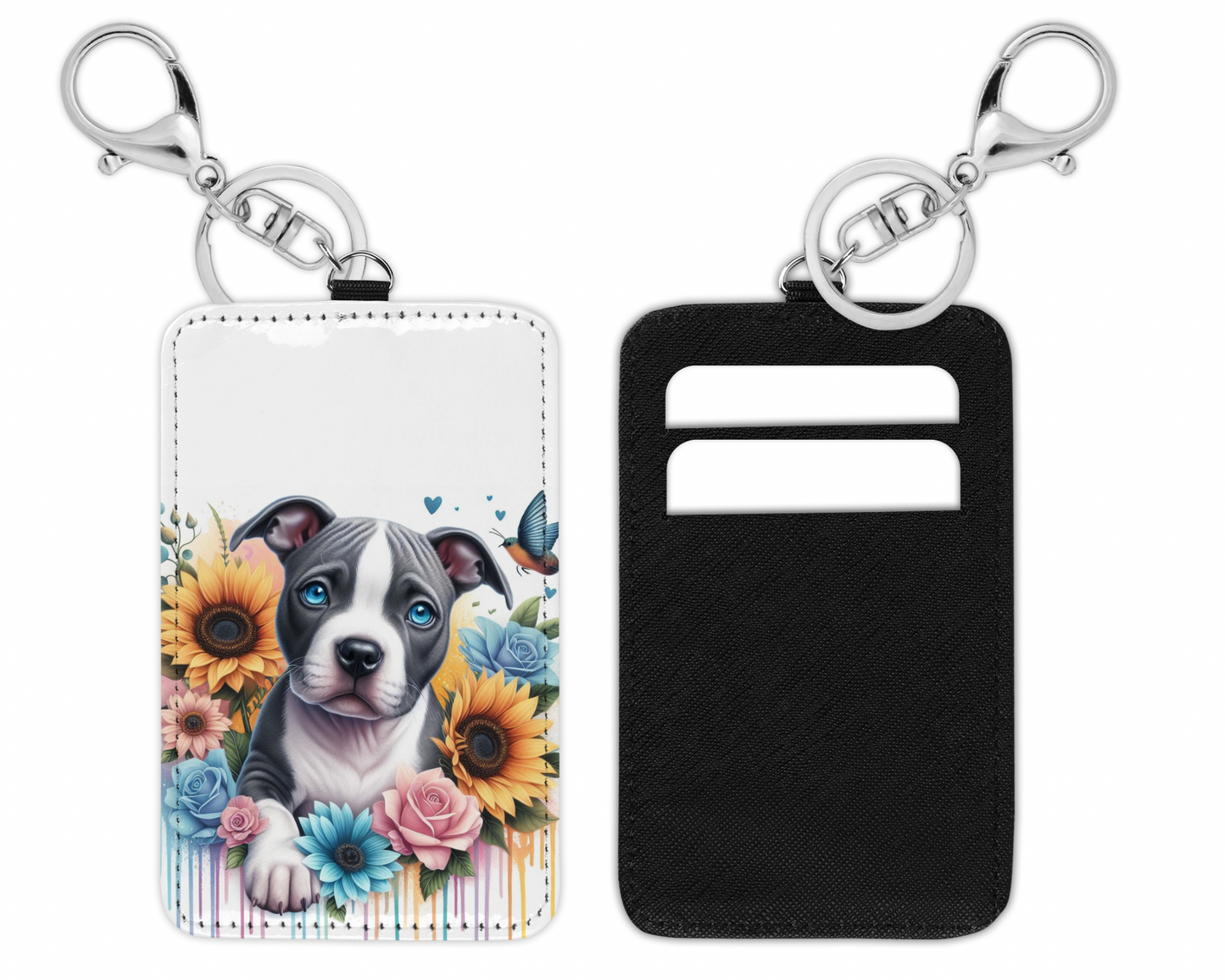 Staffy pup card holder