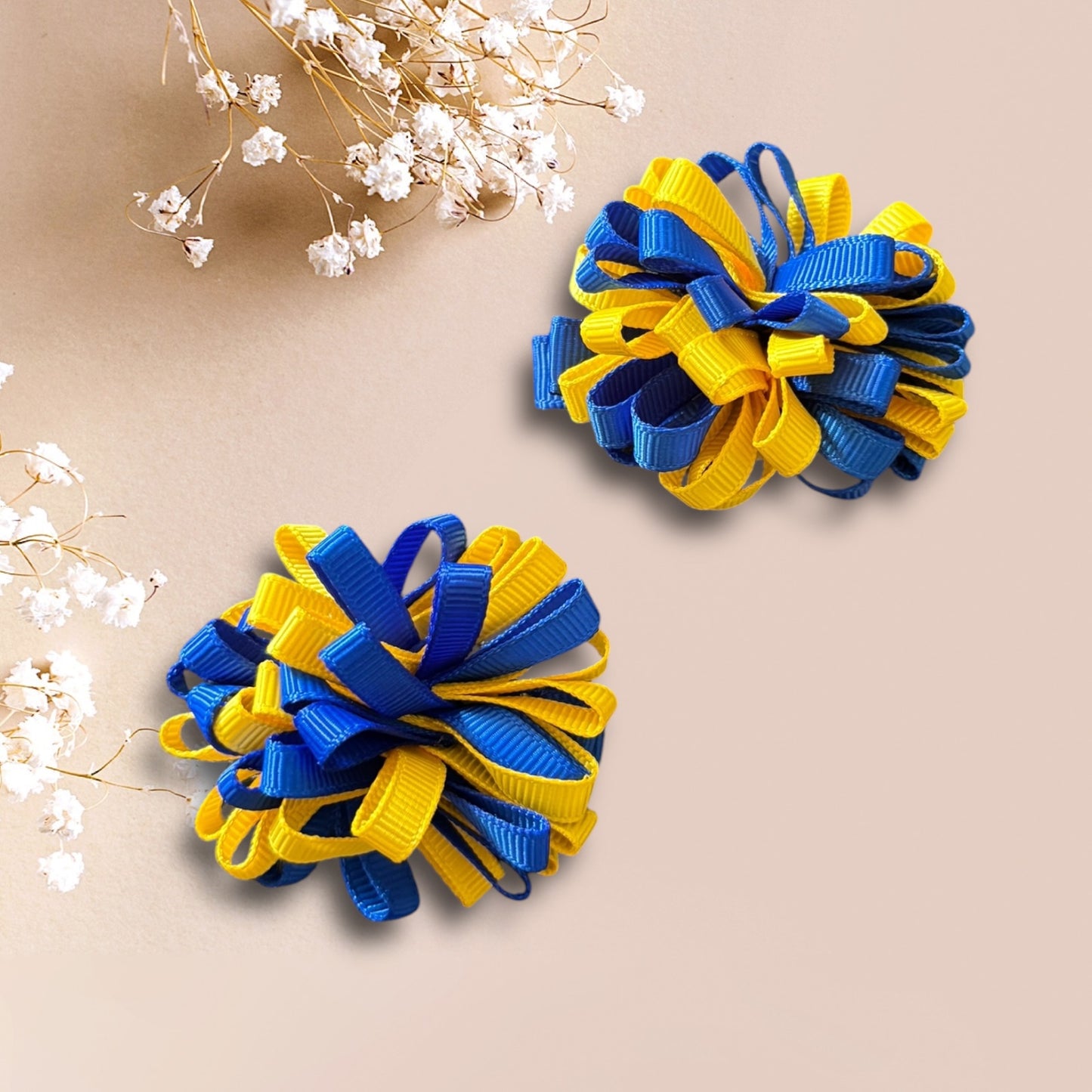 Pom Pom/ cheerleader bow (pigtail set)