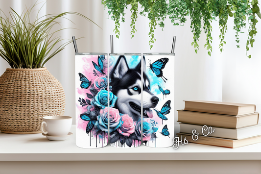 Husky pastel rose tumbler