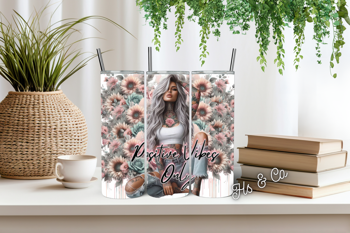 Positive vibes tumbler