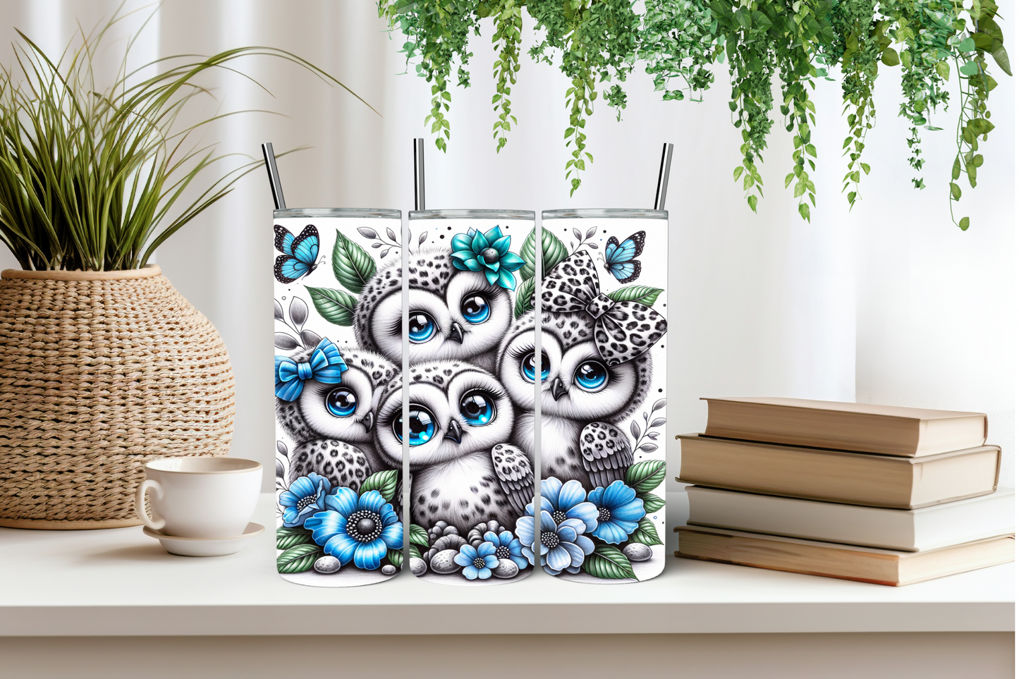 Bow baby owls tumbler