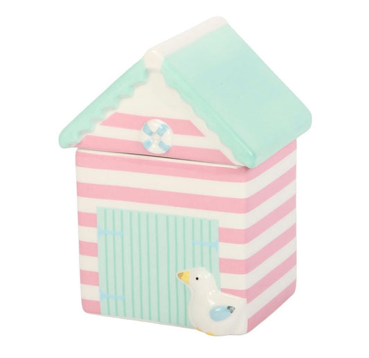 Pastel beach hut tealight warmer