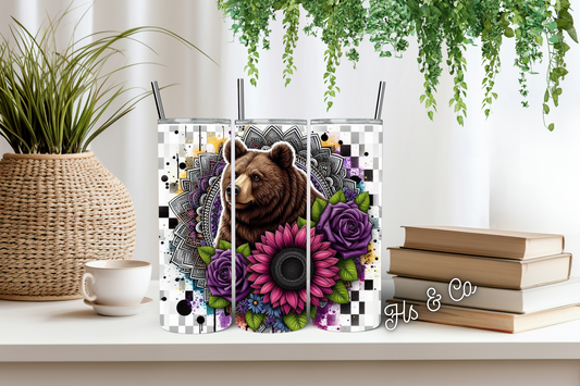 Mandala bear tumbler