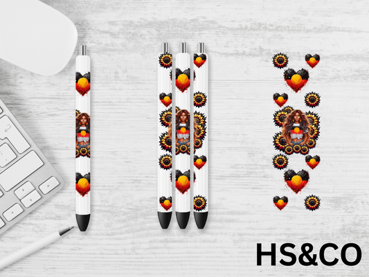 Aboriginal floral pen