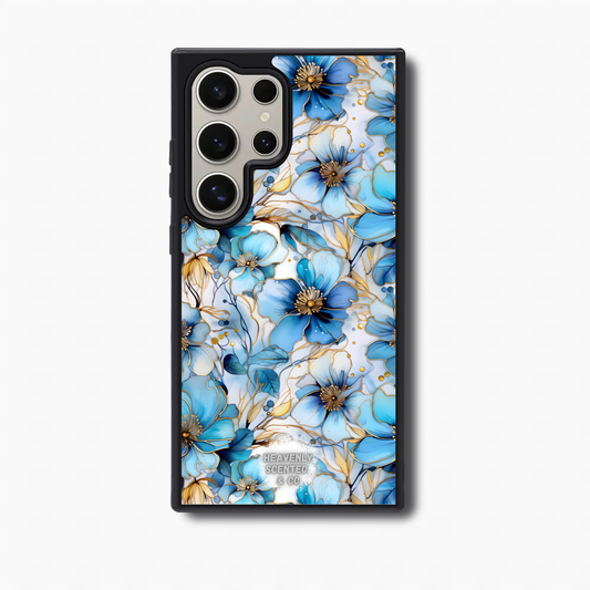 Ink blue floral Samsung case