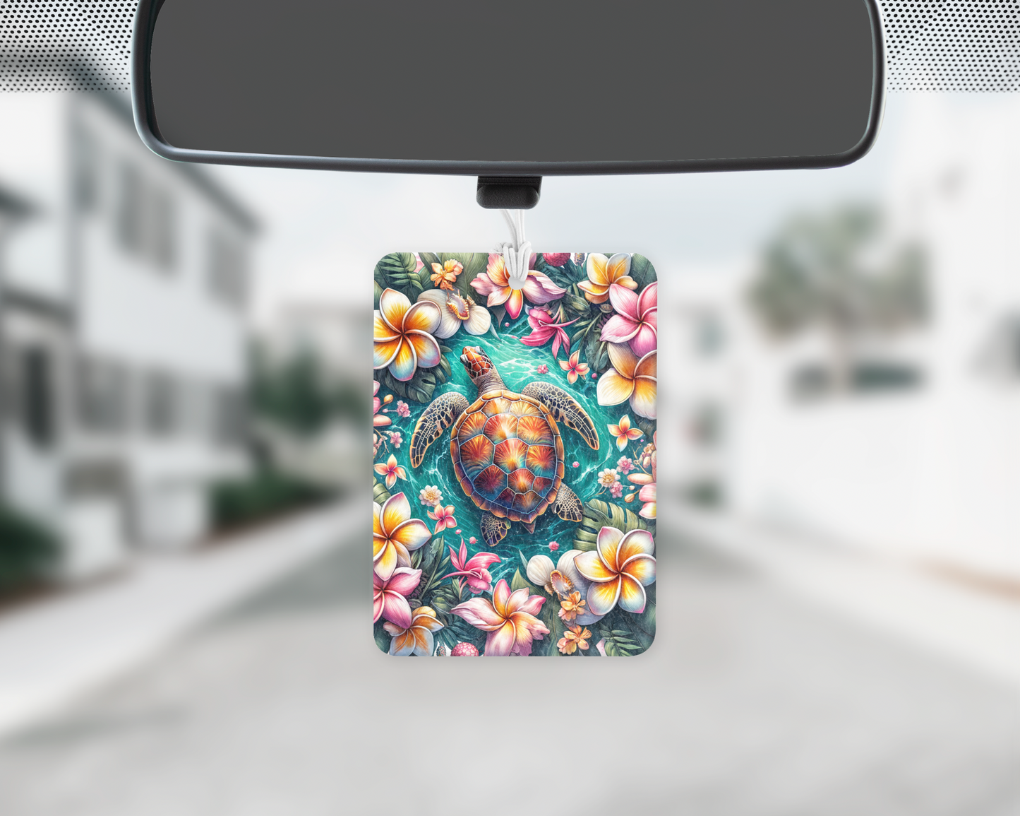 Turtle floral car freshie