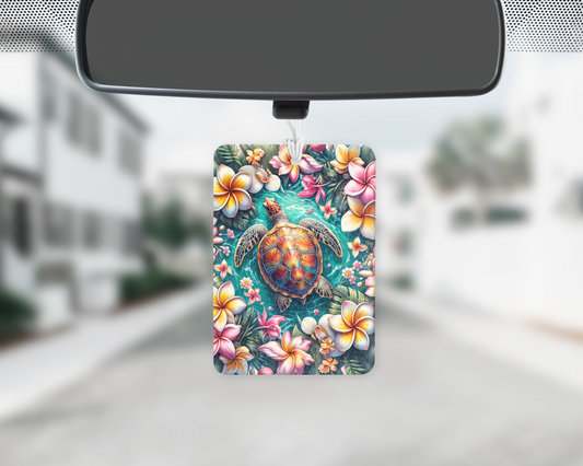 Turtle floral car freshie