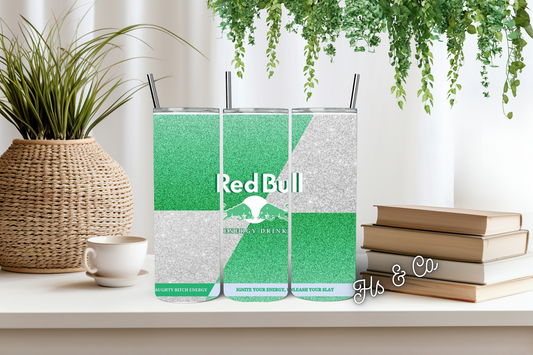 Green Redbull tumbler