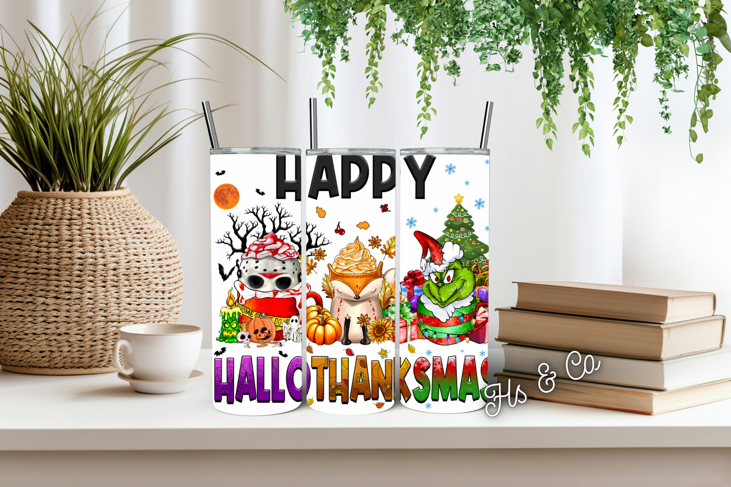 Christmas and horror tumbler