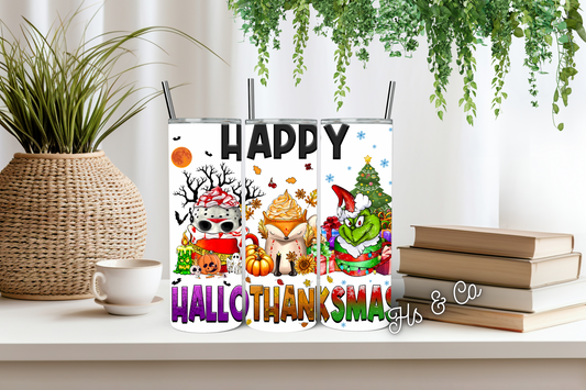 Christmas and horror tumbler