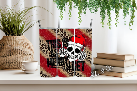 Christmas skull tumbler